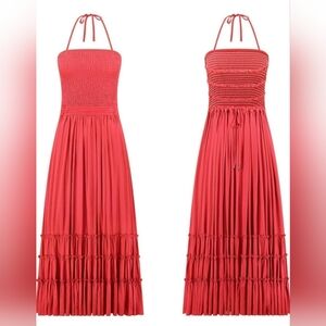 Red Flowy Summer Dress